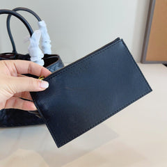 SMALL PINACOTECA TOTE BAG 25 IN BLACK CALFSKIN