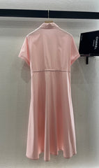 MIUMIU LIGHT PINK DRESS WITH DRAWSTRING WAIST