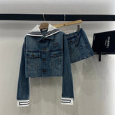 MIUMIU DENIM JACKET AND SKIRT SET 274644