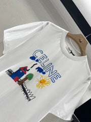 CELINE ROUND-NECK PRINTED T-SHIRT 274674