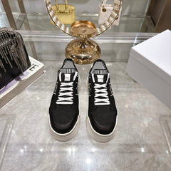 CD STAR SNEAKER 4CM IN BLACK AND WHITE MESH FABRIC