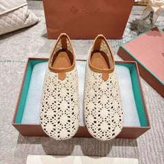 FLAT SHOES 25 IN WHITE MESH FABRIC