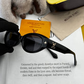 CAT EYE SUNGLASSES L1335 IN BLACK ACETATE