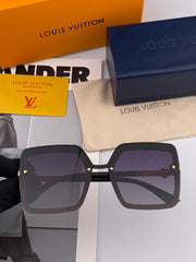 SQUARE SUNGLASSES L081 IN BLACK RED ACETATE