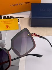 SQUARE SUNGLASSES L081 IN BLACK RED ACETATE