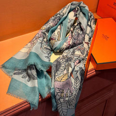 HERMES 25S SCARF 200 IN CASHMERE SILK 732071