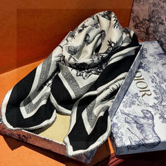 DIOR SCARF 110 CM IN CASHMERE SILK FABRIC 733887