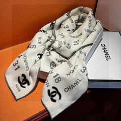 CHANEL 25S SCARF 140 IN CASHMERE SILK 733896