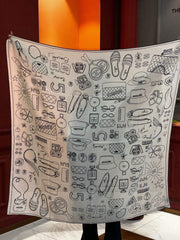 CHANEL 25S SCARF 140 IN SILK 735810