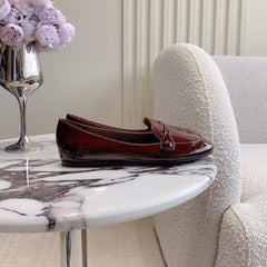 Reddish Brown Loafer Shoes Sheepskin