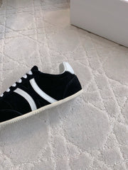 CELINE 25S JOGGER LOW LACE UP SNEAKER IN BLACK CALFSKIN AND SUEDE