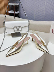 HIGH SLINGBACK 60MM IN GOLD CALFSKIN