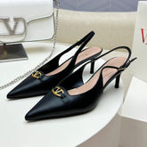 HIGH SLINGBACK 60MM IN BLACK CALFSKIN