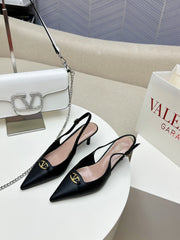 HIGH SLINGBACK 60MM IN BLACK CALFSKIN