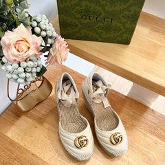 GG Crochet platform Espadrilles White