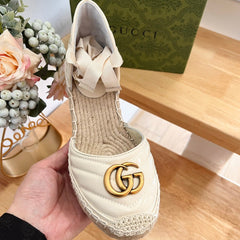 GG Crochet platform Espadrilles White