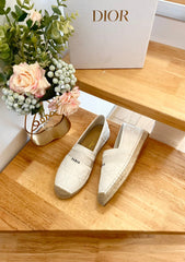 GRANVILLE ESPADRILLE WHITE QUILTED CANNAGE CALFSKIN