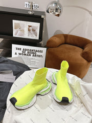 BALENCIAGA 25S SPEED TRAINER SNEAKERS 55 MM IN LIGHT LEMON YELLOW KNIT