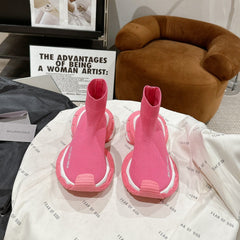 BALENCIAGA 25S SPEED TRAINER SNEAKERS 55 MM IN PINK KNIT