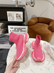 BALENCIAGA 25S SPEED TRAINER SNEAKERS 55 MM IN PINK KNIT