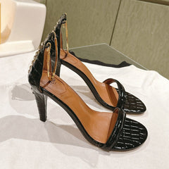 FENDI HIGH-HEELED 85 MM IN BLACK LAMBSKIN WITH GOLD HARDWARE
