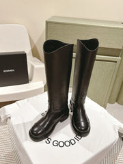 CC HIGH BOOTS BLACK CALFSKIN