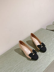 CC HIGH HEELS BEIGE CREAM CALFSKIN AND FABRIC