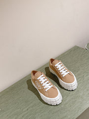PRA DOUBLE WHEEL RE-NYLON GABARDINE SNEAKERS TUSCAN CALFSKIN