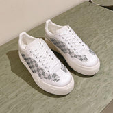 LV GROOVY SNEAKER IN WHITE MIX BLACK DAMIER STRASS AND CALFSKIN