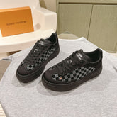 LV GROOVY SNEAKER IN BLACK DAMIER STRASS AND CALFSKIN