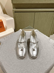 SWING HIGH MARY JANE 55 MM IN SILVER PATENT CALFSKIN