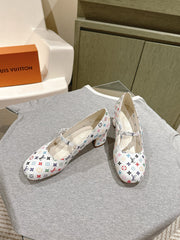 SWING HIGH MARY JANE 55 MM IN WHITE MONOGRAM CALFSKIN