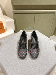 SWING HIGH MARY JANE 55 MM IN BLACK MONOGRAM CALFSKIN