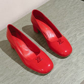 SWING HIGH PUMP 55 MM IN CRIMSON RED PATENT CALFSKIN
