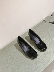 SWING HIGH PUMP 55 MM IN BLACK PATENT CALFSKIN