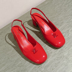 SWING SLINGBACK PUMP 55 MM IN CRIMSON RED CALFSKIN