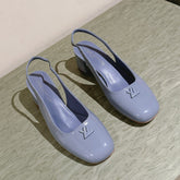 SWING SLINGBACK PUMP 55 MM IN ICE BLUE PATENT CALFSKIN