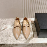 CC FLATS 25S IN BEIGE PATENT LEATHER