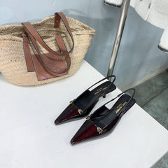 SL CARINE SLINGBACKS PUMP 60 WINE CALFSKIN