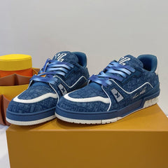 TRAINER SNEAKER IN CLASSIC BLUE MONOGRAM DENIM FABRIC