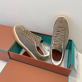 SNEAKERS IN MOSS SUEDE WITH CANVAS