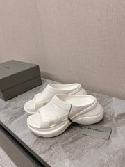 POOL CROCS SLIDE SANDAL IN WHITE RUBBER