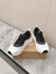 RUN SNEAKER IN WHITE MIX BLACK SUEDE AND MESH FABRIC