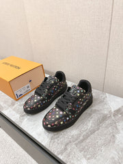 TRAINER SNEAKER IN BLACK MIX COLORFUL CALFSKIN