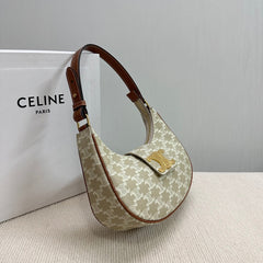 MEDIUM AVA BAG 23 IN BEIGE TRIOMPHE CANVAS GOLD LOGO