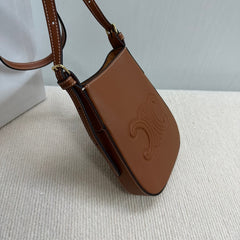 PHONE POUCH HELOISE 19 IN IRISH COFFEE SUPPLE CALFSKIN