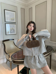 MIUMIU SHIRT & MINI SKIRT SET STYLE 186