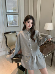MIUMIU SHIRT & MINI SKIRT SET STYLE 186