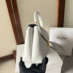 MEDIUM NINO BAG 25 IN WHITE SOFT CALFSKIN GOLD HARDWARE