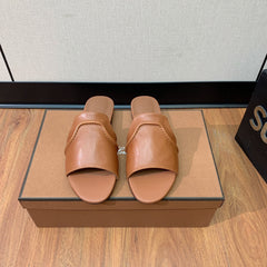 LP HIGHT TOP FLAT SLIPPERS TAWNY CALFSKIN